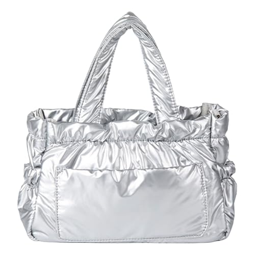 UncleS Frauen Großer Gesteppter Pufferbeutel Weich Gepolstert Winter Handtasche Geräumige Schultertasche Nylon Crossbody Shopper Jeden Tag von UncleS