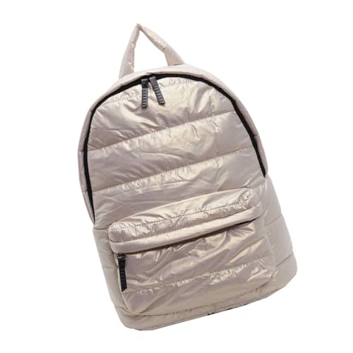 UncleS Frauen Mit Großer Kapazität Metallic Quilted Puffer Rucksack Reiseschule Verstellbare Umhängetasche Reißverschluss Mehreren Taschenmodischen Winter Rucksack von UncleS