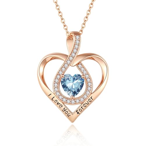 UncleS Geburtsstein Herz Halskette Trendy Frauen Schlüsselbeutel Kette Verstellbare Neckantzubehör Für Mode Enthusiasten Trendige Frauen Halskette von UncleS