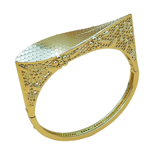 UncleS Goldfarbener Armreif, Retro, hohles Blumenmuster, Handarmband, verstellbares Armband, Schmuck für Partys und den Alltag UncleS Goldfarbener Armreif, Retro, hohles Blumenmuster, Handarmband, verstellbares Armband, Schmuck für Partys und den Alltag von UncleS