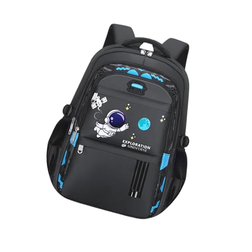 UncleS Großer Schüler-Rucksack, Astronauten-Design, praktischer Oxford-Stoff, reißfest, Schultasche für Kinder, Lernbücher, Schultasche mit Astronautenmotiv, Schwarz , One Size UncleS Großer Schüler-Rucksack, Astronauten-Design, praktischer Oxford-Stoff, reißfest, Schultasche für Kinder, Lernbücher, Schultasche mit Astronautenmotiv, Schwarz , One Size von UncleS