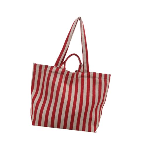 UncleS Großkapazität Handtasche Gestreifte Umhängetaschen Schüler Schule Leinwand Pendeln Mode Shopping Alltag Frauen Handtasche Streifen Schulter Canvas Mode Shopping Täglich von UncleS