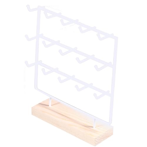 UncleS Holzbasis Ohrring Organizer Stand Für Einzelhandel Display Frauen Schmuck Lagerregal Elegante 3 Stufe Zubehör Hochkapazität Ohrring Rack von UncleS