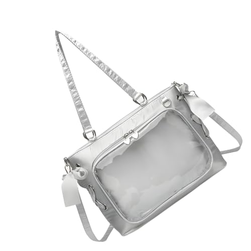 UncleS Itabag Damen-Umhängetasche, transparent, lässig, für Studenten, Schultasche, Schleifen, Schultertasche für Anstecknadeln, Schleifen, Crossbody-Tasche, schöne Itabag mit transparentem Fenster UncleS Itabag Damen-Umhängetasche, transparent, lässig, für Studenten, Schultasche, Schleifen, Schultertasche für Anstecknadeln, Schleifen, Crossbody-Tasche, schöne Itabag mit transparentem Fenster von UncleS