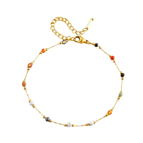 UncleS Künstlerische Handgefertigte Farbenfrohe Steinperlen Schmuck Für Frauen Mädchen Böhmische Und Ethnische Stile Armband/Halskette/Fußkettchen Perlen Armband von UncleS