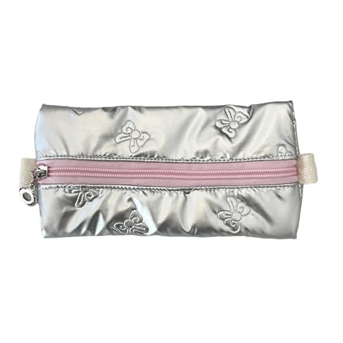 UncleS Metallic Color Bleistift Beutel Bowknot Druckstifttasche Große Kapazität Hülle Fahrstift Organisatoren Reisen Make Up Tasche Multi Fach Aufbewahrung von UncleS