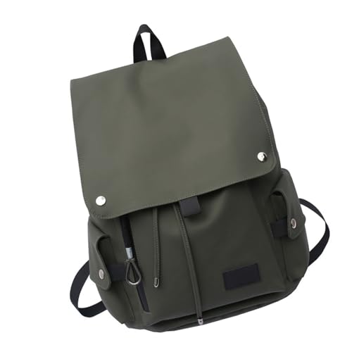 UncleS Mode Geräumige Schultasche Wasserbeständiges PU Leder Große Klappen Designs Draw String Rucksack Streetwear Für Männer Frauen Schüler Schoolbag von UncleS