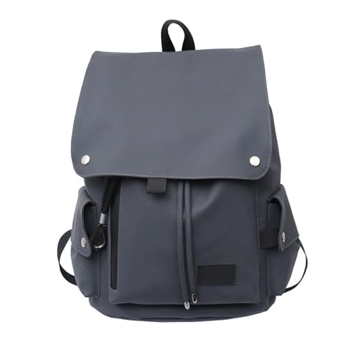 UncleS Mode Geräumige Schultasche Wasserbeständiges PU Leder Große Klappen Designs Draw String Rucksack Streetwear Für Männer Frauen Schüler Schoolbag von UncleS