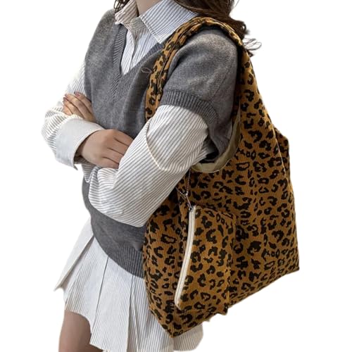 UncleS Mode Leoparden Print Slouchy Tasche Für Frauen Stilvolle Schultertasche Handtasche Unterarmtasche Für Arbeit Einkauf Alle Geräumigen Reisehandtasche von UncleS