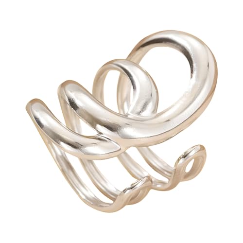 UncleS Moderne Hohlringe Mit Unregelmäßigen Linien Datum Schmuck Bequeme Fit Ringe Edelstahl Für Trendige Jugendliche Frauen Alltag Tragen Schmuck von UncleS