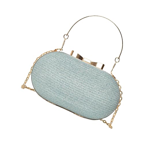 UncleS Moderne Polyester-verzierte Geldbörse, Umhängetasche, Abend-Handtasche, Crossbody-Portemonnaie für modische Frauen, bequemer Griff, blau, One Size von UncleS