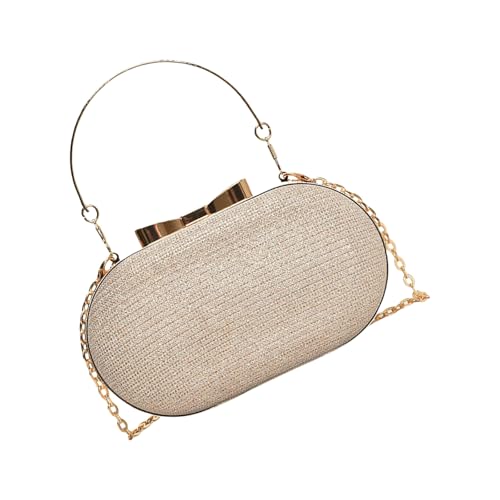 UncleS Moderne Polyester-verzierte Geldbörse, Umhängetasche, Abend-Handtasche, Crossbody-Portemonnaie für modische Frauen, bequemer Griff, gold, One Size UncleS Moderne Polyester-verzierte Geldbörse, Umhängetasche, Abend-Handtasche, Crossbody-Portemonnaie für modische Frauen, bequemer Griff, gold, One Size von UncleS