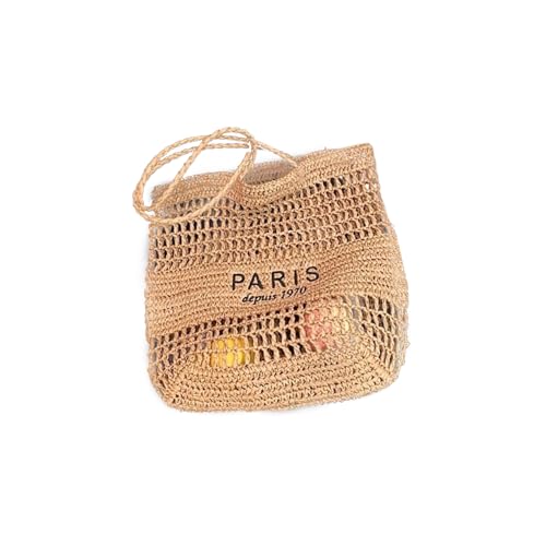 UncleS Modische durchbrochene Handtasche für Damen, leicht, praktisches Design, bequemer Riemen für Urlaub oder Stadtbummel, stilvolle Strandtasche für Damen, khaki, One Size von UncleS