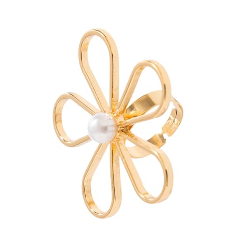UncleS Offene Fingerringe Mit Nachahmung Perlen Verstellbare Knöchelringe Frauen Accessoires Stylish Geschenk Für Schmuckliebhaber Mode Schmuck von UncleS