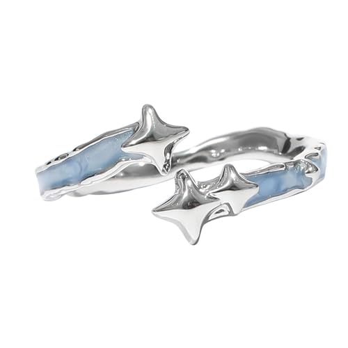 UncleS Praktische Künstlerische Blaue Emaillierte Robuste Leichtmetallringe Mit Planeten Designs Für Mode Enthusiasten Stilvolle Outfits Bequeme Ringe von UncleS