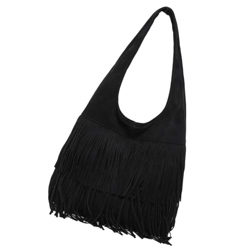 UncleS Praktische Umhängetasche Retro Quasten Weiche Handtasche Top Händel Vintage Unterarmtaschen Mit Multi Funktionsfächern Vielseitiger Abend von UncleS