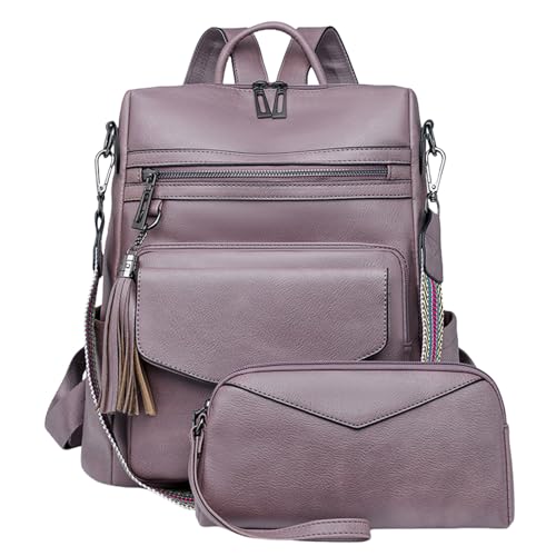 UncleS Pu Leder Rucksack Umhängetasche Große Kapazität Daypacks Reise Geldbörse Retro Mit Quasten Retro Rucksack Geldbörse PU Leder Schulter Großer Kapazität Daypacks von UncleS