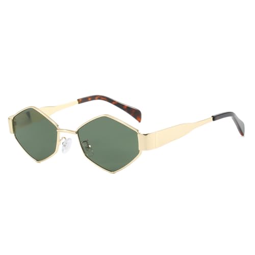 UncleS Retro Shades Brille für Damen und Herren, modische Brille ohne für Geeks, dünner Rahmen, modisch, schwarzer Rahmen, Goldener Rahmen, grüne Folie UncleS Retro Shades Brille für Damen und Herren, modische Brille ohne für Geeks, dünner Rahmen, modisch, schwarzer Rahmen, Goldener Rahmen, grüne Folie von UncleS