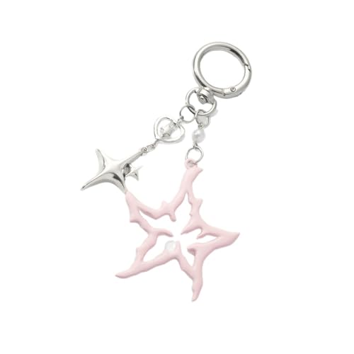 UncleS Schöne Schlüsselanhänger Für Mädchen Schöne Auto Schlüsselbundzubehör Schlüsselbein Handtasche Charme Frauen Hollow Star Heart Aesthetic Accessoires von UncleS