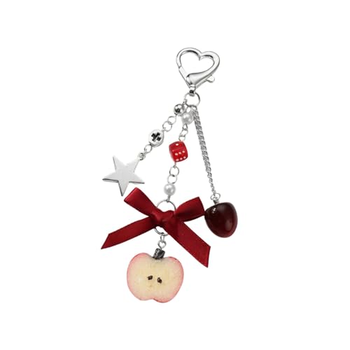 UncleS Schöne Star Heart Bows Schlüsselbund Ästhetische Schlüsselbund Accessoires Autoschlüsselringe Geldbeutel Handtasche Rucksack Tasche Für Frauen Autos Schlüsselringe Für Frauen von UncleS