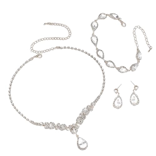 UncleS Sprudeln Kristall Hochzeit Schmuck Set Elegante Strasssteine Halskette Ohrringe Armband Anspruchsvolles Brautverhändler Kristall Halskette Ohrringe UncleS Sprudeln Kristall Hochzeit Schmuck Set Elegante Strasssteine Halskette Ohrringe Armband Anspruchsvolles Brautverhändler Kristall Halskette Ohrringe von UncleS