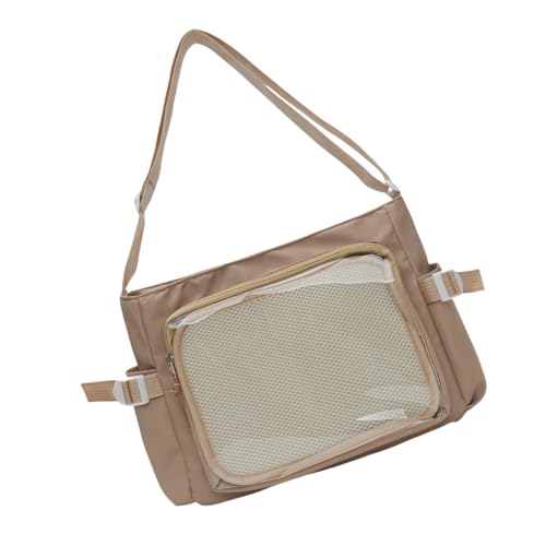 UncleS Stilvolle College-Umhängetasche, großes Fassungsvermögen, transparenter Ausweishalter, ergonomischer Schultergurt, praktische Nylon-Umhängetasche, geräumige Arbeitstasche, khaki, One Size UncleS Stilvolle College-Umhängetasche, großes Fassungsvermögen, transparenter Ausweishalter, ergonomischer Schultergurt, praktische Nylon-Umhängetasche, geräumige Arbeitstasche, khaki, One Size von UncleS