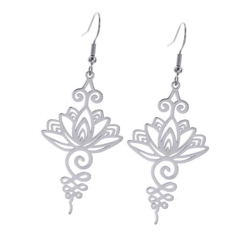 UncleS Stilvoller Blumenschmuck Anhänger Halskette Anhänger Ohrringe Edelstahl Textur Perfekt Für Partys Oder Feierlichkeiten Frauen Modeschmuck von UncleS