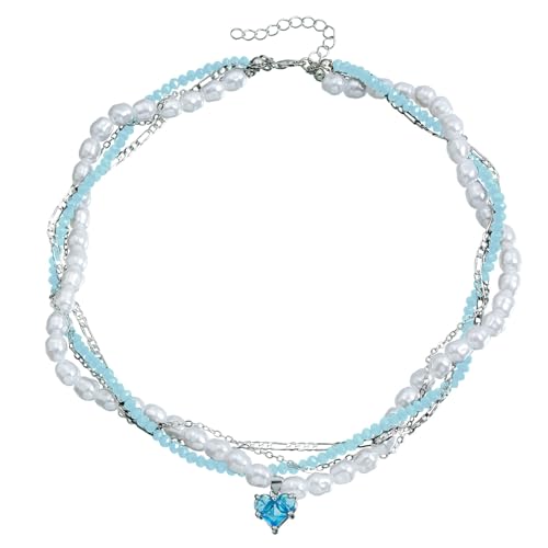 UncleS Stylish Heart Anhänger Halskette Zeitgenössisches Herz Mit Perlen Und Zirkondetails Für Damen Frauen Women's's UncleS Stylish Heart Anhänger Halskette Zeitgenössisches Herz Mit Perlen Und Zirkondetails Für Damen Frauen Women's's von UncleS