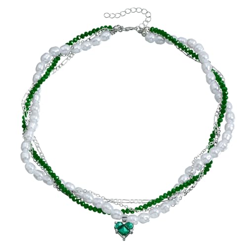 UncleS Stylish Heart Anhänger Halskette Zeitgenössisches Herz Mit Perlen Und Zirkondetails Für Damen Frauen Women's's UncleS Stylish Heart Anhänger Halskette Zeitgenössisches Herz Mit Perlen Und Zirkondetails Für Damen Frauen Women's's von UncleS