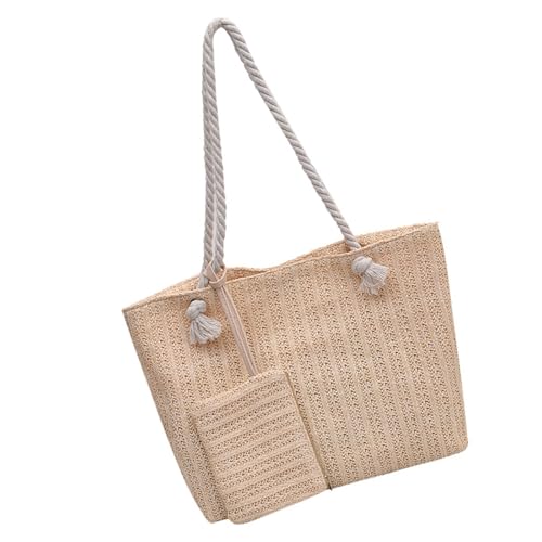 UncleS Trendige Frauenleichte Handgewebte Strohhandtasche Mit Geräumiger Fach Umhängetasche Crossbody Geldbörse Handtasche von UncleS