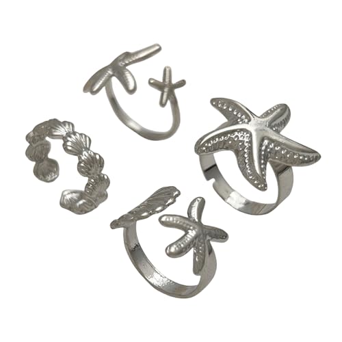 UncleS Trendy Verstellbare Schmuck Set Offene Ringe Für Frauen Hot Day Strand Outfit von UncleS