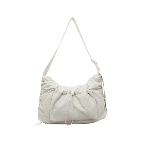 UncleS Umhängetasche Mit Großer Kapazität Für Schülern School Canvas Crossbody Plissee Draw String Messengers Koreanische Stile Crossbody Für Frau Plisse Messenger Leinwand Schulter von UncleS
