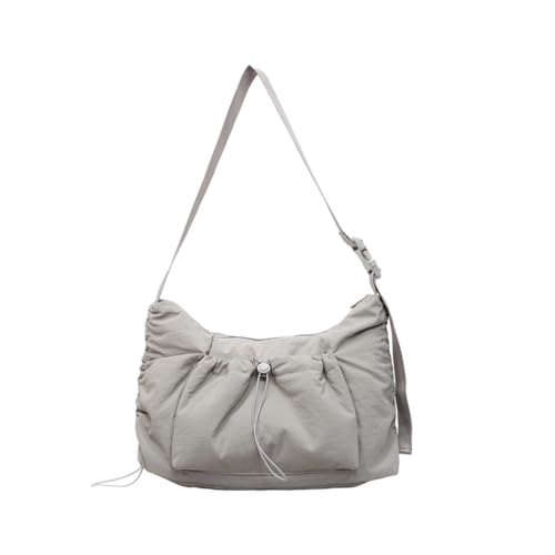 UncleS Umhängetasche Mit Großer Kapazität Für Schülern School Canvas Crossbody Plissee Draw String Messengers Koreanische Stile Crossbody Für Frau Plisse Messenger Leinwand Schulter von UncleS