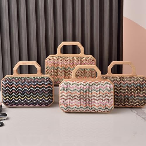 UncleS Women Crossbody Bag Mit Holzgriff Schulter Stroh Strand Stilvolle Boten Handtasche Für Reiseurlaub Frauen Strand Stilvolle Schulter Strohkreuzkörper Holzgriff von UncleS
