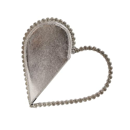 Unique Heart Designs Strasssteine Verschönerte Abendtasche PU Handtasche Für Cocktailparty Anlass Und Dates Stilvolle Schwarze Kupplung von UncleS