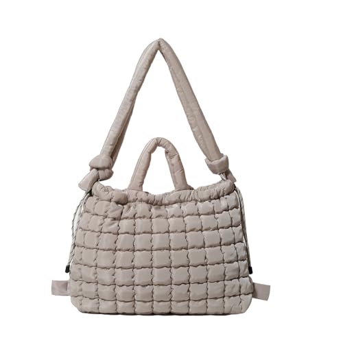 Unisex Stylish Große Kapazität Füllung Puffer Umhängetasche Leichter Gestepter Gepolsterter Handtasche Rucksack Mit Kordelstopf Stülle Umhängetasche von UncleS