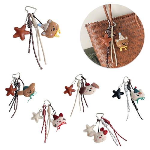 Weicher Plüschbärenschlüsselkettenanhänger Modetasche Keyring Taschen Charme Accessoire Für Taschen Oder Schlüssel Für Cartoon Styles Liebhaber Plüsch Bärenschlüsselkette von UncleS