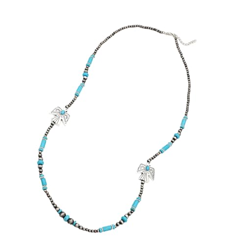 Western-Cowboy-Halskette im Vintage-Stil, Naturstein, für Herren, ethnischer Stil, stilvolle Schlüsselbeinkette, jugendlicher Modeschmuck von UncleS