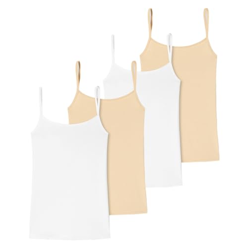 Uncover by Schiesser - Cotton - Spaghetti Top - 4er Pack (L Weiß/Sand) von Uncover by Schiesser