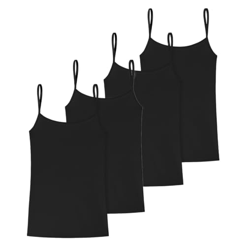 Uncover by Schiesser - Cotton - Spaghetti Top - 4er Pack (M Schwarz) von Uncover by Schiesser