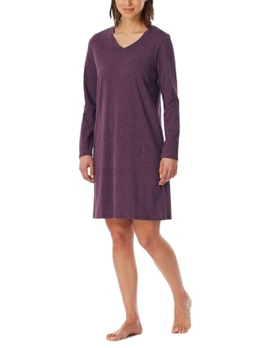 Uncover by Schiesser Damen Langarm-Nachtwäsche Nachthemd, Pflaume_182851, 48 von Uncover by Schiesser