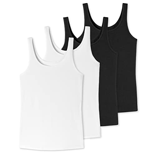 Uncover by Schiesser - Damen - Trägertop - 4er Pack (M Weiß/Schwarz) von Uncover by Schiesser