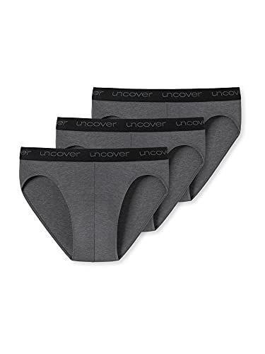 Uncover by Schiesser - Herren 3-Pack Rio-Slip - dunkelgrau - Größe L von Uncover by Schiesser