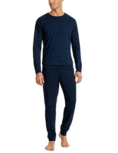 Uncover by Schiesser Herren Pyjamas Schlafanzug lang, Nachtblau, 52 EU von Uncover by Schiesser