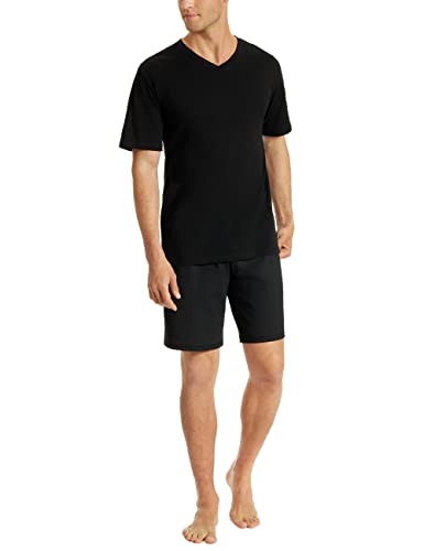 Uncover by Schiesser Herren Pyjama Kort Schlafanzug kurz, Schwarz, 54 EU von Uncover by Schiesser