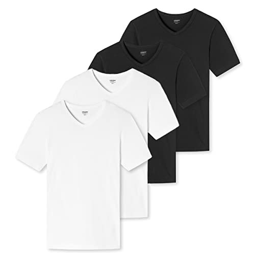 Uncover by Schiesser - Unterhemd/Shirt Kurzarm - 4er Pack (L Schwarz/Weiß) von Uncover by Schiesser