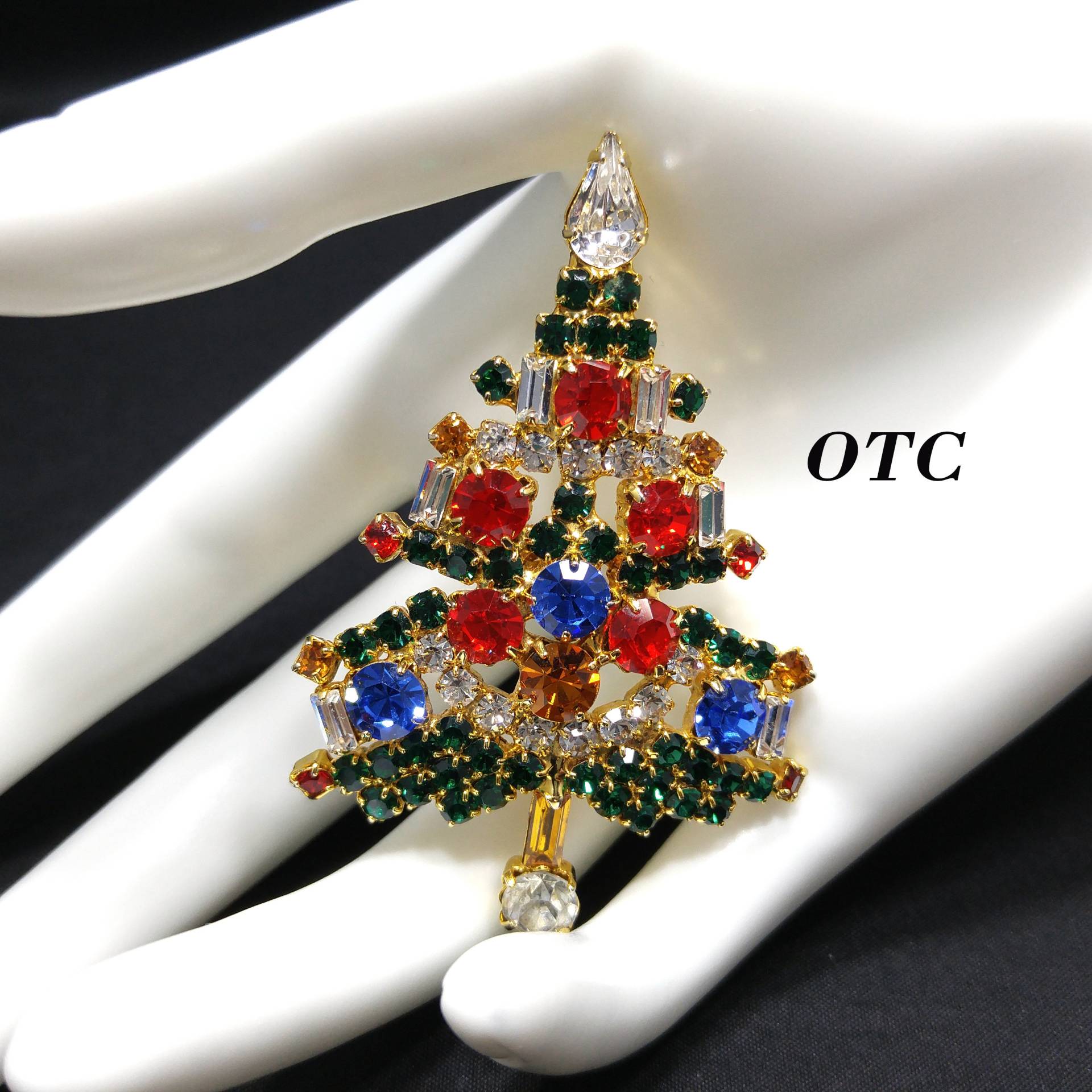 1960Er Jahre Strass Christbaum Christbaum, 22K Vergoldet, Vintage Schmuck von UncoveringVintage