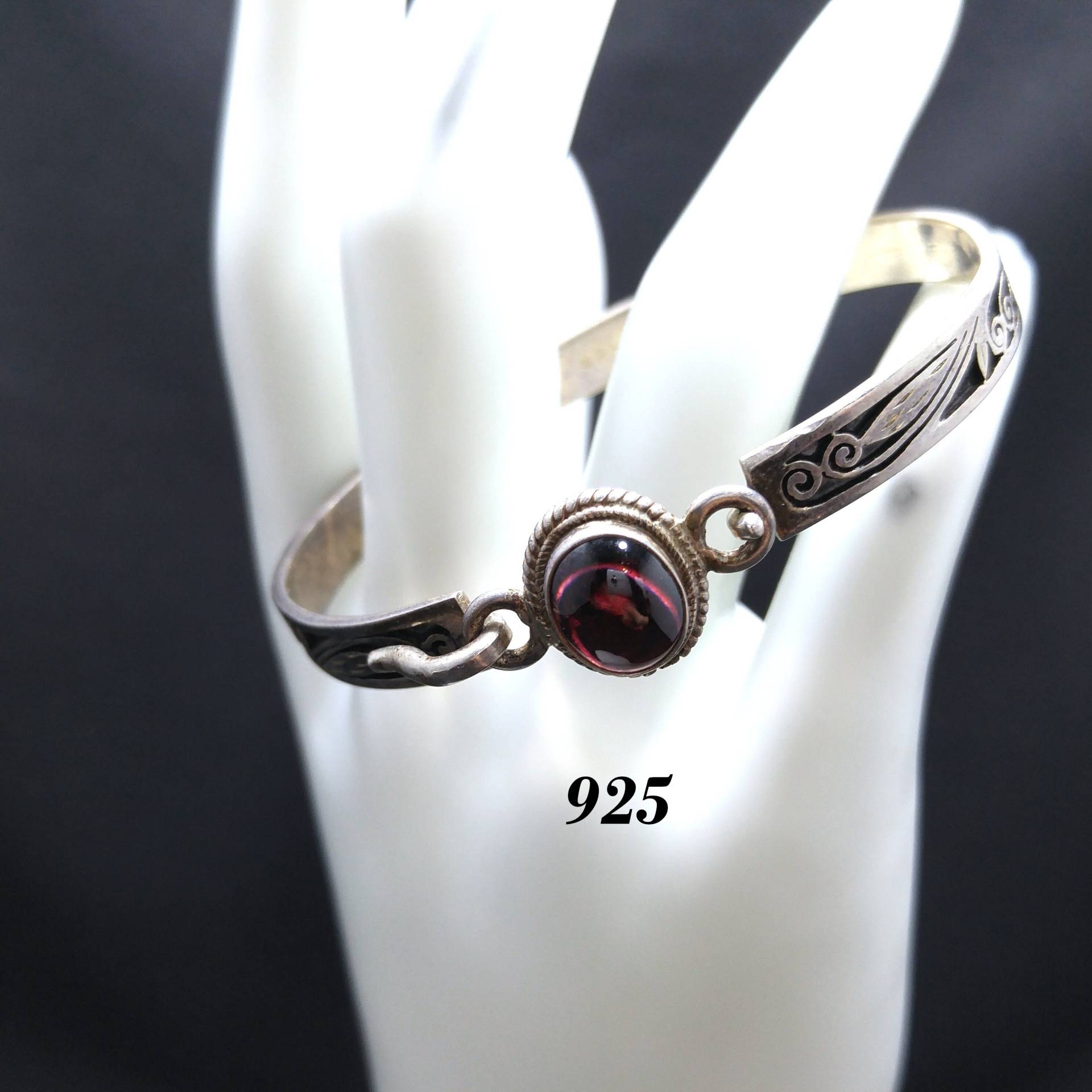 Silber Turmalin Armband, Gestempelt 925, 1970Er Jahre Vintage Armband von UncoveringVintage