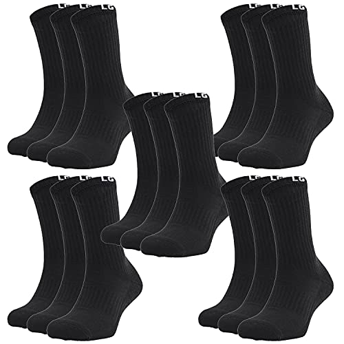 Under Armour 15 Paar Core Crew Socken Unisex Sportsocken 1358345, Farbe:Black, Socken & Strümpfe:36-41 von Under Armour