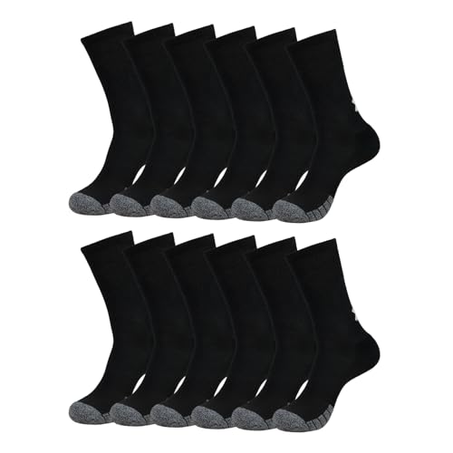 Under Armour 6 Paar HeatGear Crew Socken Unisex Sportsocken, Farbe:Black, Socken & Strümpfe:36-41 von Under Armour